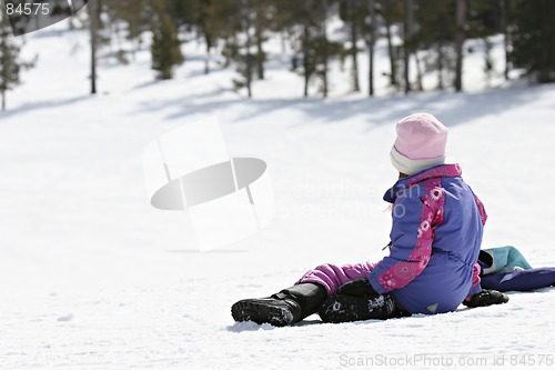 Image of girl waiting on snowy hill