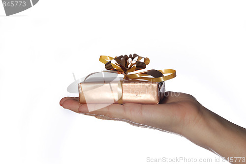 Image of Hand with Christmas gift