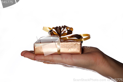 Image of Hand with Christmas gift