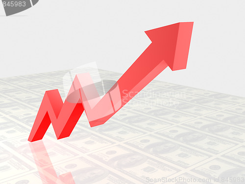 Image of Business Graph, 3d rendered conceptual arrow chart.