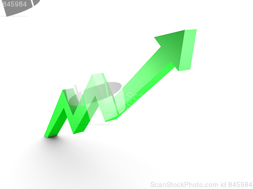 Image of Business Graph, 3d rendered conceptual arrow chart.