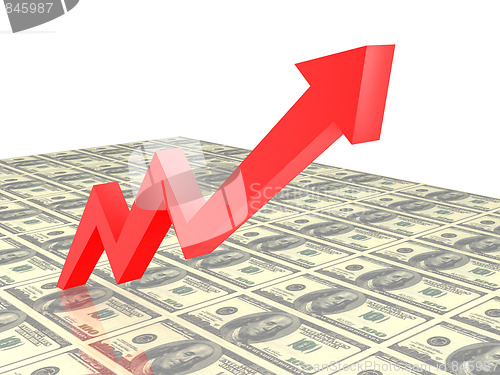 Image of Business Graph, 3d rendered conceptual arrow chart.