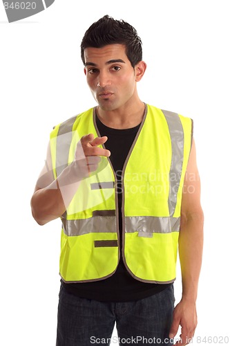 Image of Construction worker pointing his finger