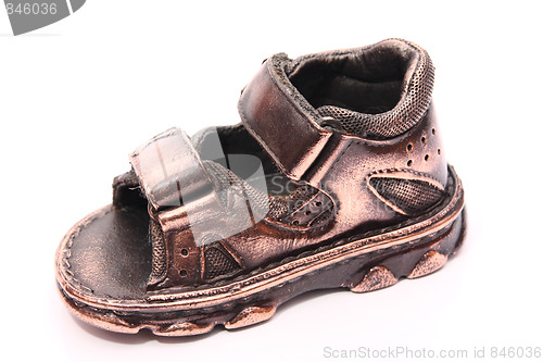 Image of bronzed baby shoe