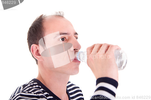 Image of man drinking a bottle of water