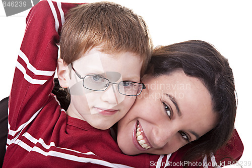 Image of happy woman and Kid