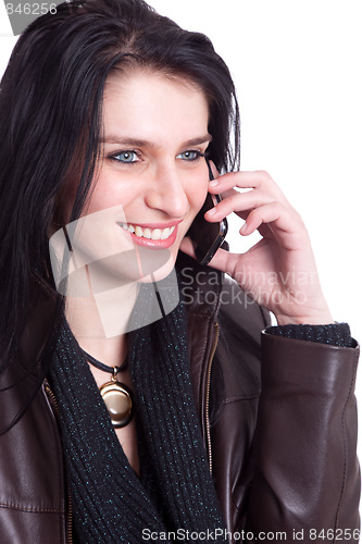 Image of Beautiful woman on the phone