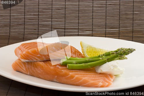 Image of fresh salmon and asparagus