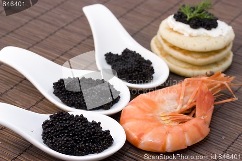 Image of shrimp and caviar