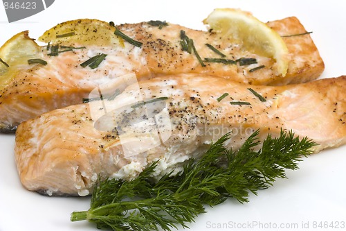 Image of baked salmon with chive