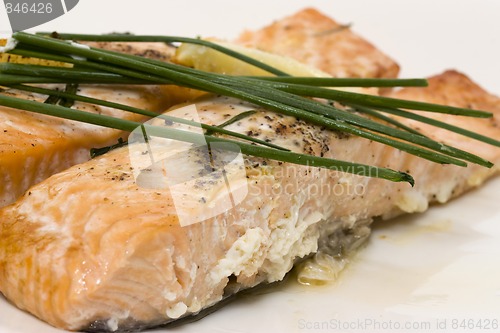 Image of Baked salmon with chive