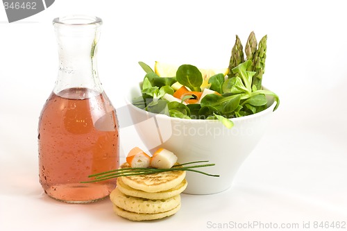 Image of wine and salad