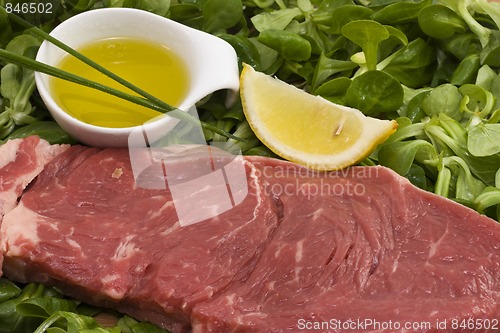 Image of Raw Beef and salad