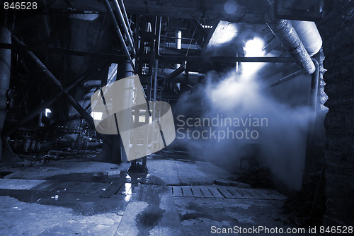 Image of different size and shaped pipes at a power plant