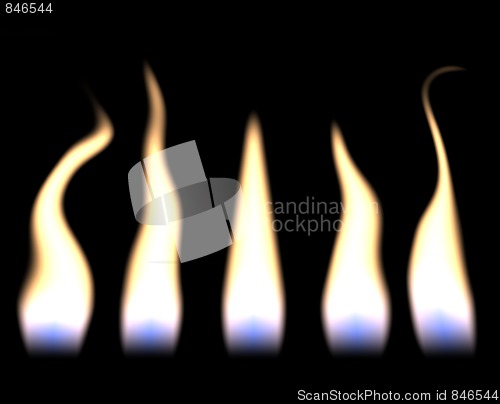 Image of five candle flames in a row