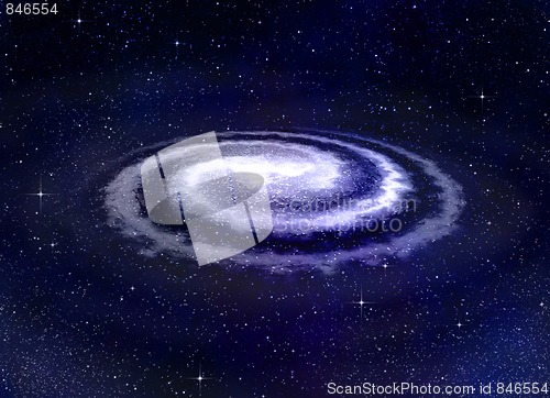 Image of spiral vortex galaxy in space