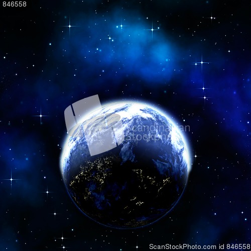 Image of earth planet in space