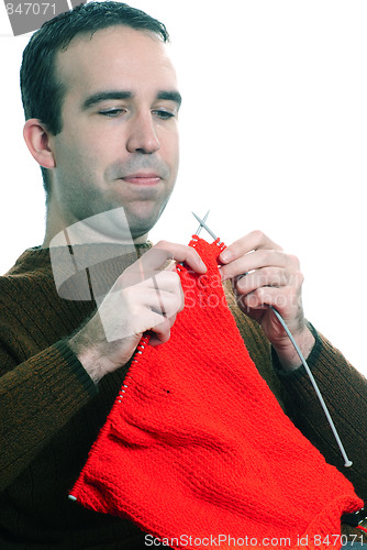 Image of Man Knitting