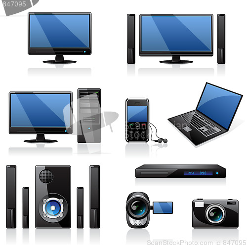 Image of Computers and electronics icons