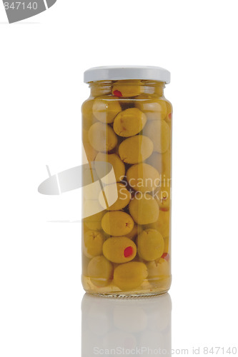 Image of Pickled olives in glass jar