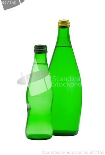 Image of Bottles of water isolated on the white