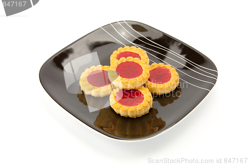 Image of cookies on plate isolated on white backgrounds