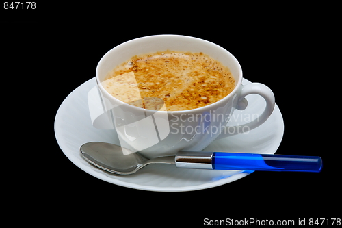 Image of cup of coffee isolated on the black
