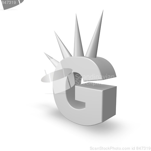 Image of letter g with prickles