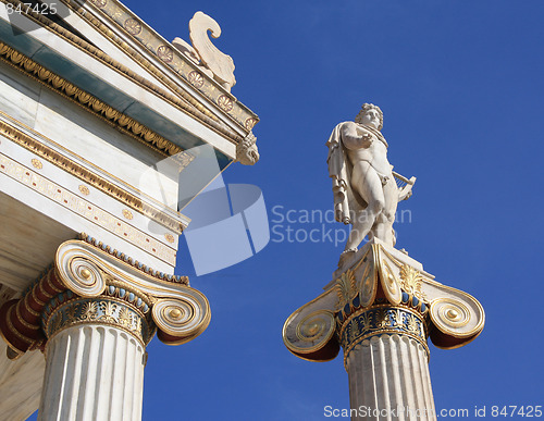 Image of Statue of Apollo outside Academy of Athens, Greece