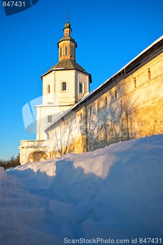 Image of Church in sunset lights