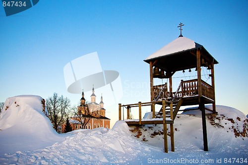 Image of Belfry at ancient monastery