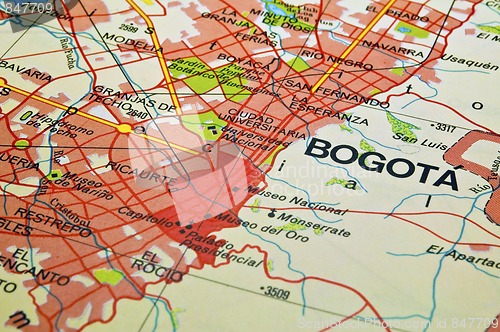 Image of Bogota City map.