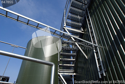 Image of  Ladders and pipes On An industrial construction Site        