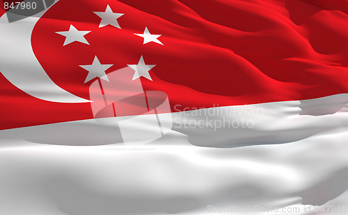 Image of Waving flag of Singapour