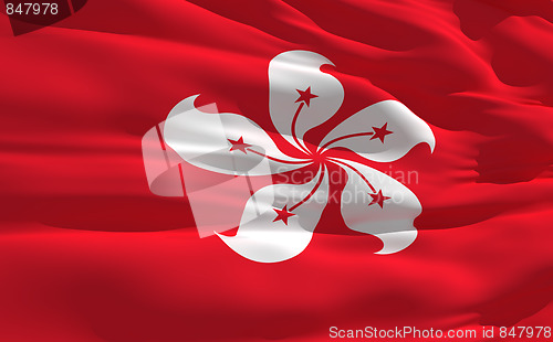 Image of Waving flag of Hong Kong