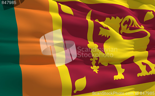 Image of Waving flag of Sri Lanka