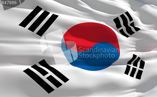 Image of Waving flag of South Korea