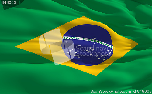 Image of Waving flag of Brazil