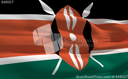 Image of Waving flag of Kenya