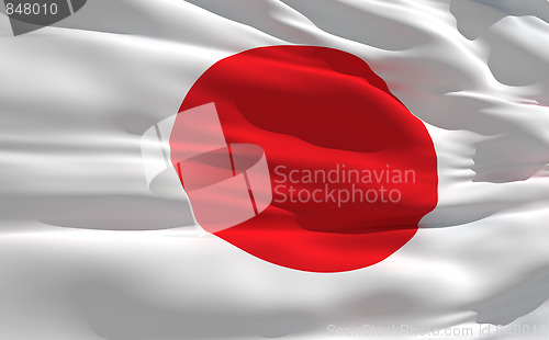 Image of Waving flag of Japan