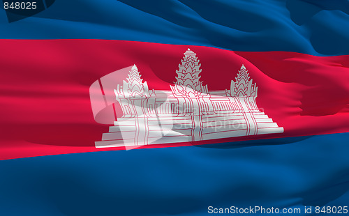 Image of Waving flag of Cambodia