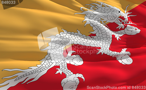 Image of Waving flag of Bhutan