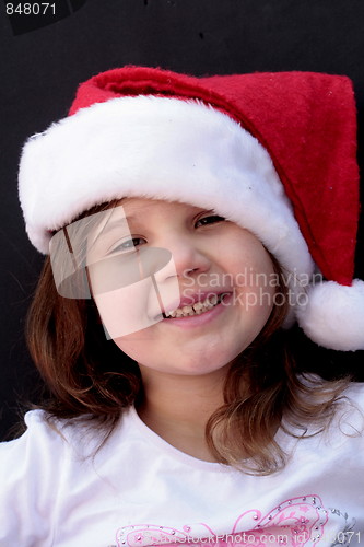 Image of Happy little girl at Christmas