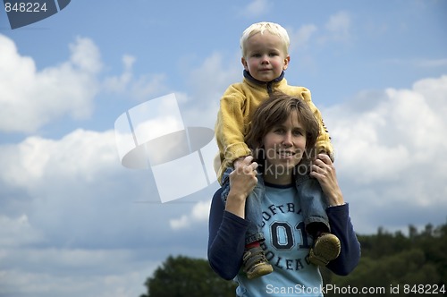 Image of Mother And Son Walking