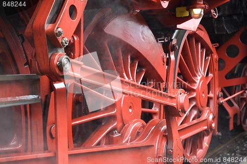 Image of Closeup of train wheels -3