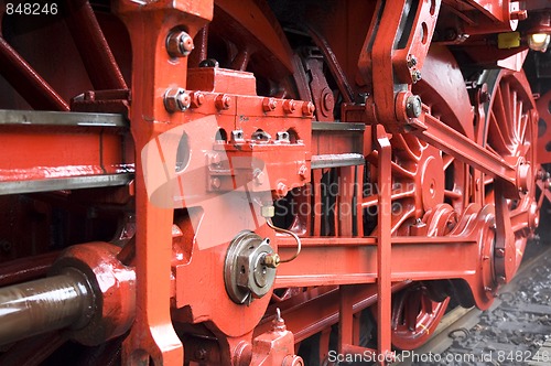 Image of Closeup of train wheels -1