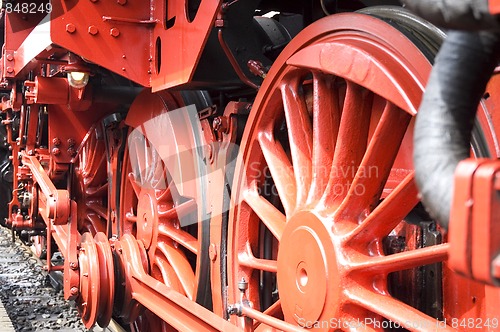 Image of Closeup of train wheels -2