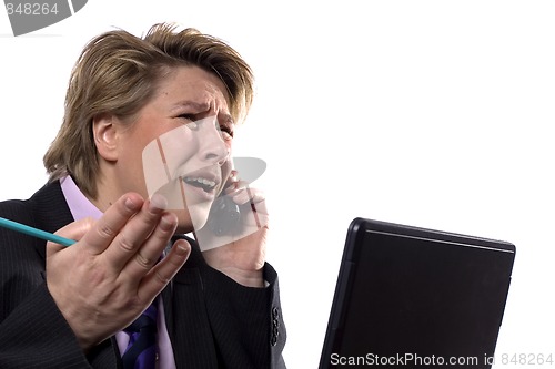 Image of Businesswoman arguing