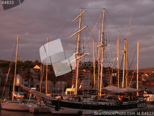 Image of Sailship in the sunset