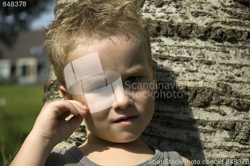 Image of Thinking little boy